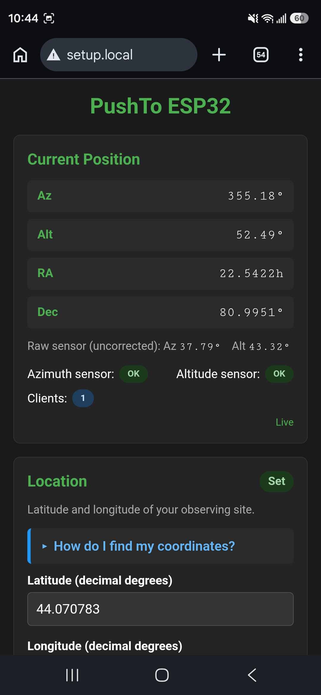 Web UI, view 1