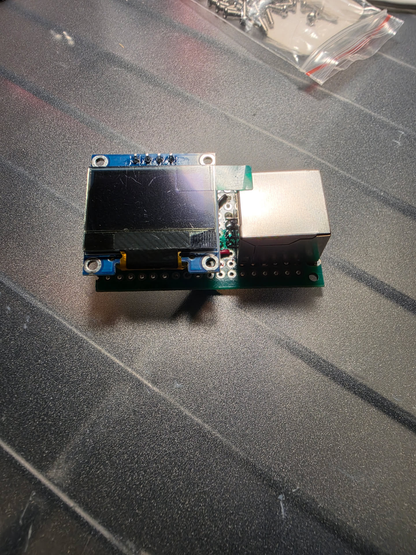 OLED display on perf board