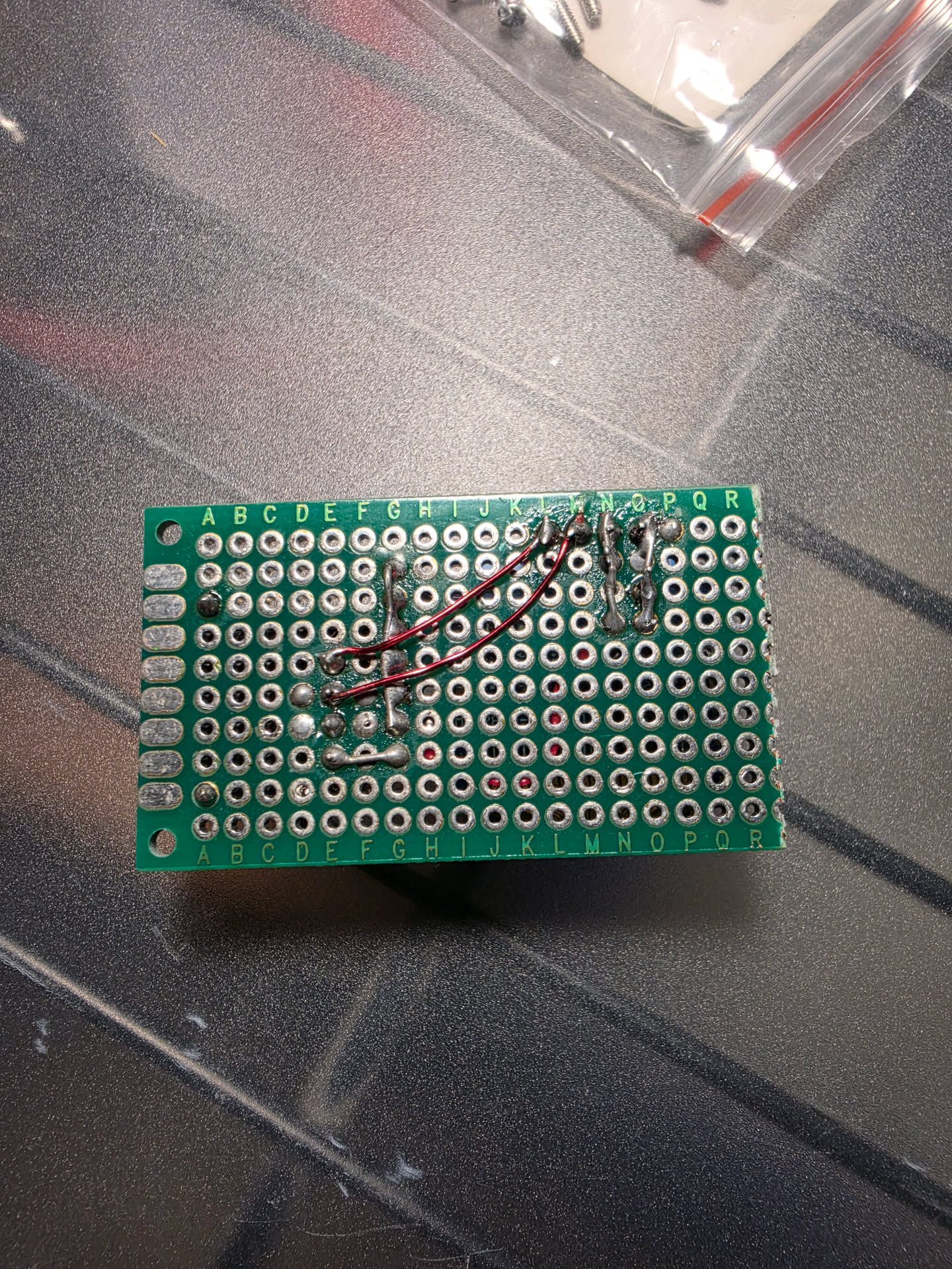 OLED display on perf board, second view
