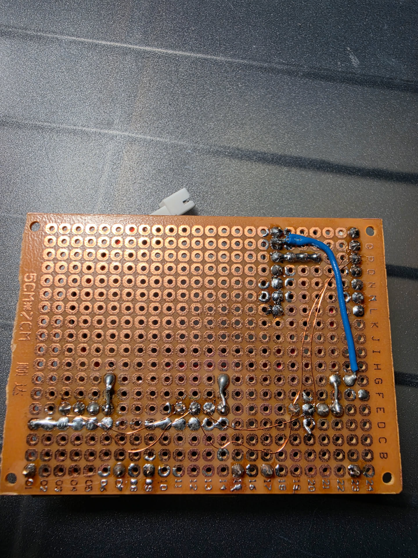 ESP32-S3 controller on perf board, second view